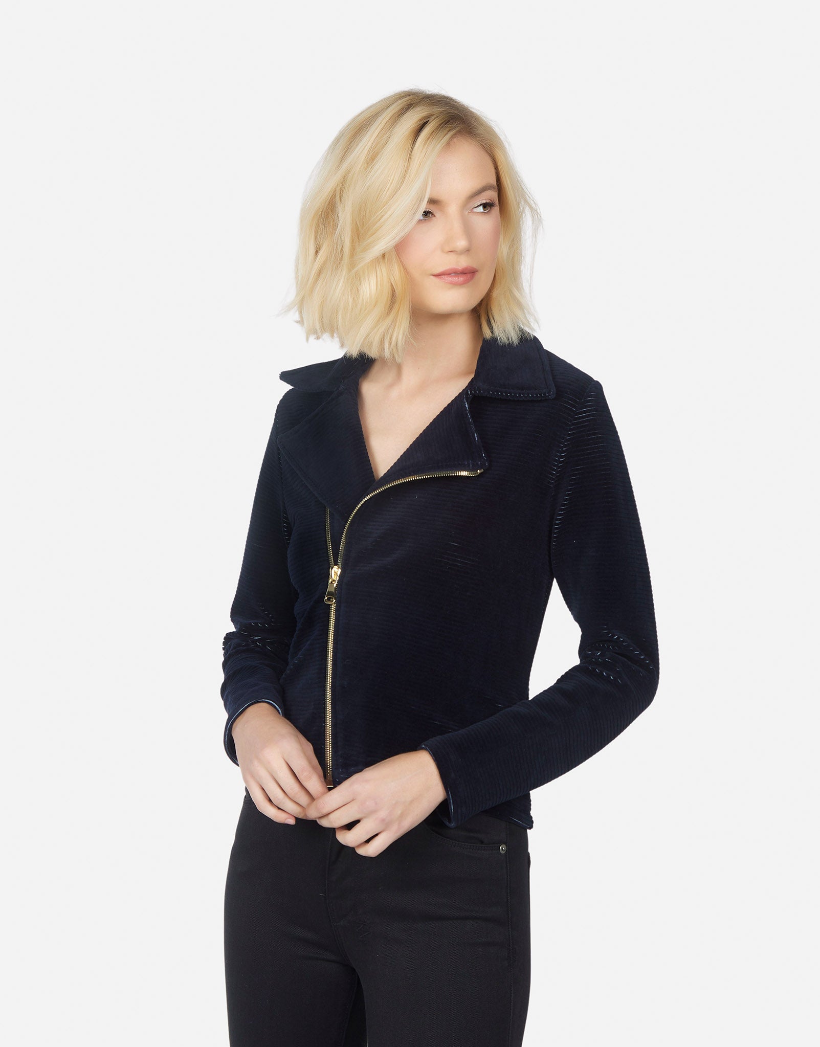 Atid Velour Jacket - Navy L