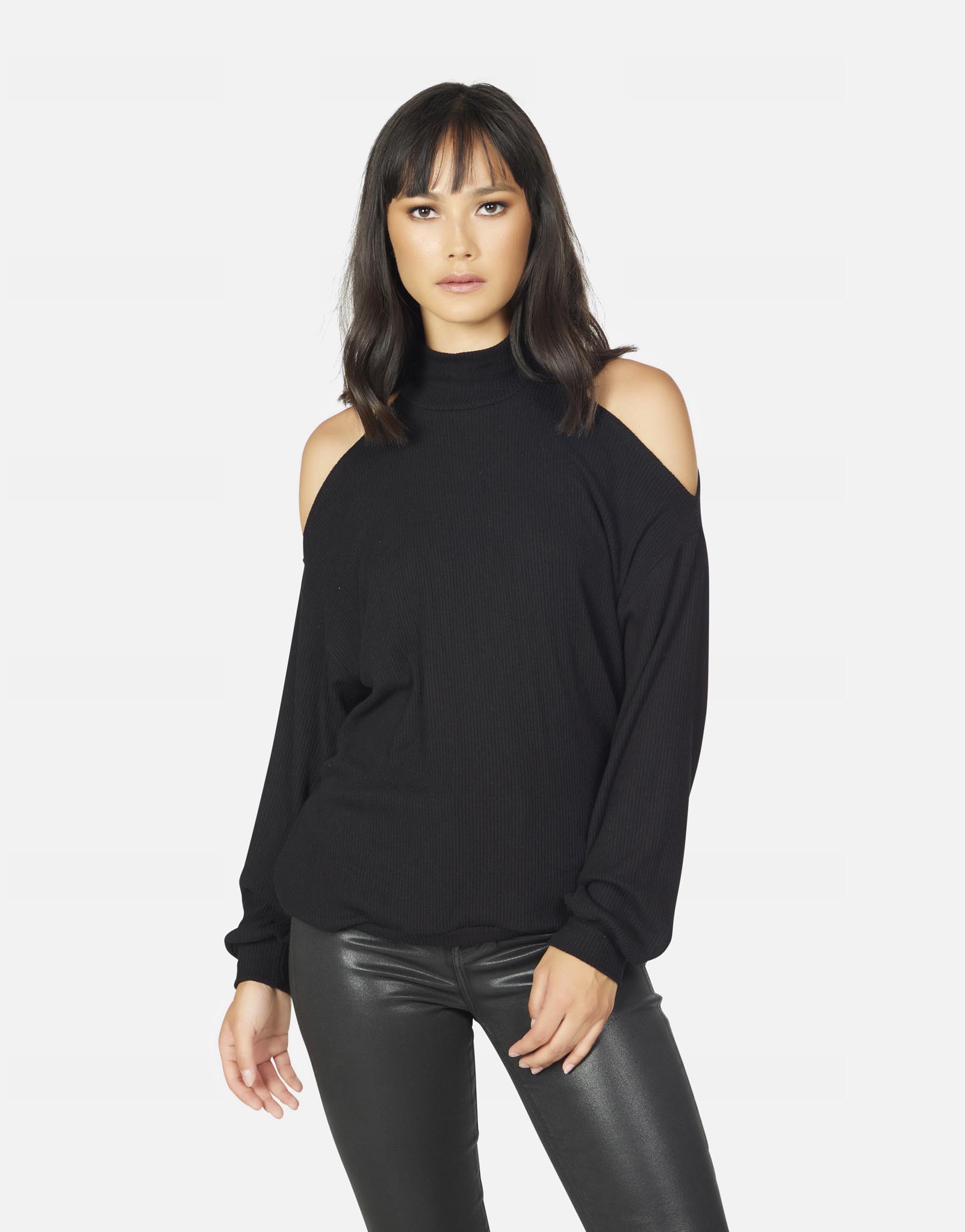 Lupin Cold Shoulder Sweater - Black XS