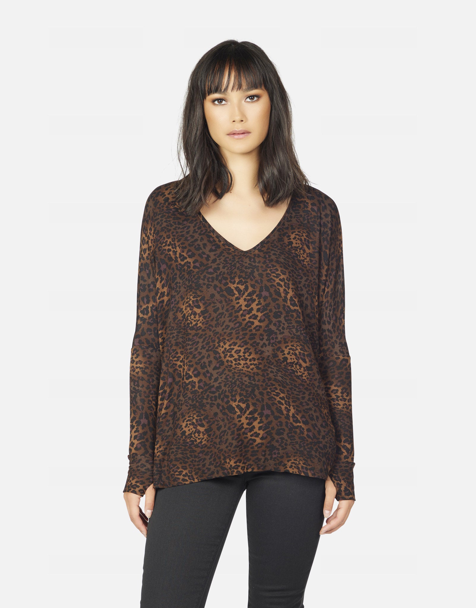 Hyde Draped V-Neck - Leopard S