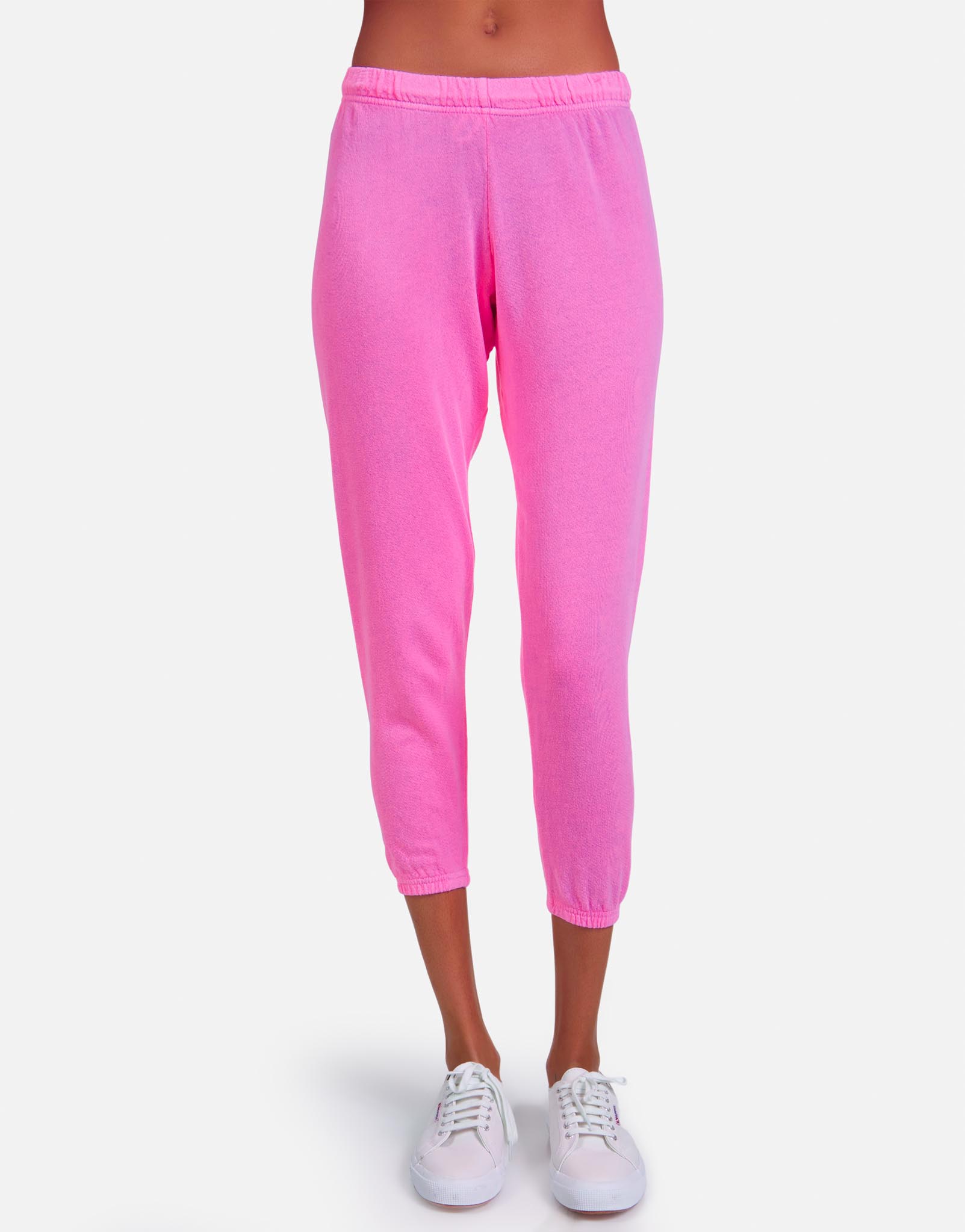 Nate Core Neon Pink Crop Sweatpant - Neon Pink L