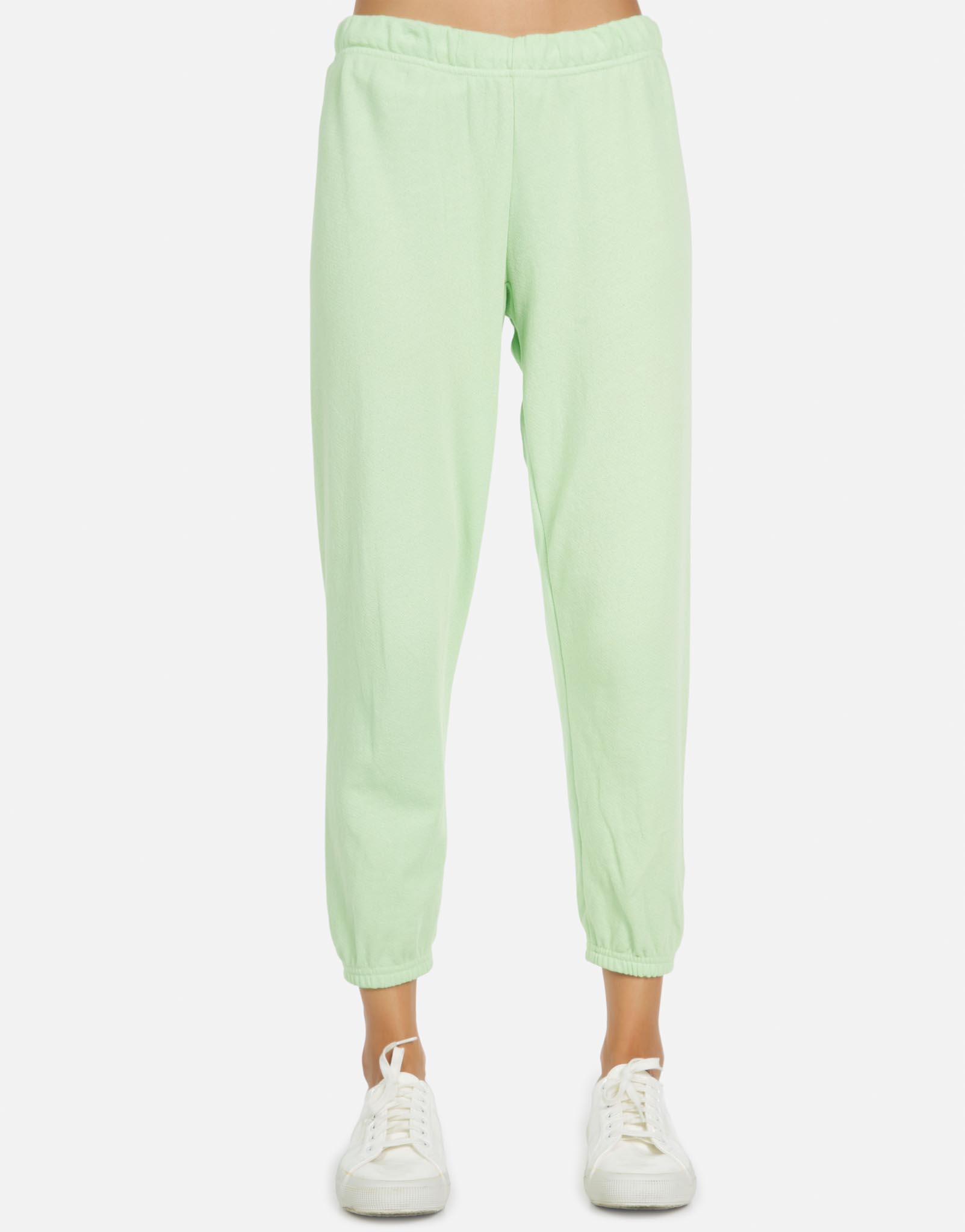 Nate LE Neon Green Crop Sweatpant - Slime Green L