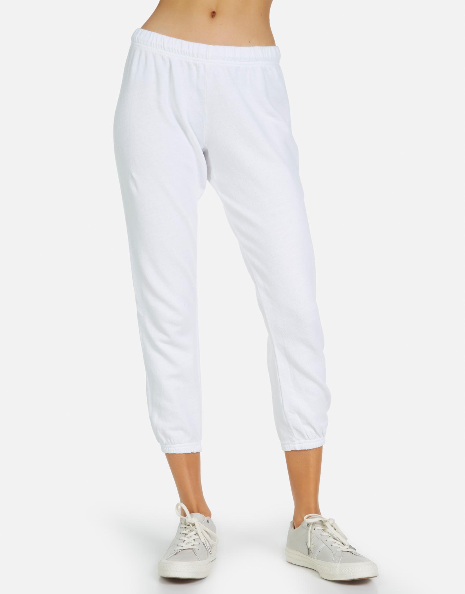 Nate Core Crop Sweatpant - White S