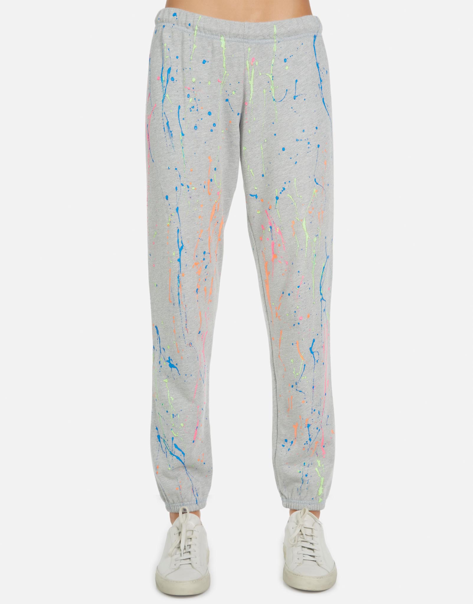 Bosley LE Grey Neon Splatter Sweatpant - Heather Grey/Neon Splatter XS