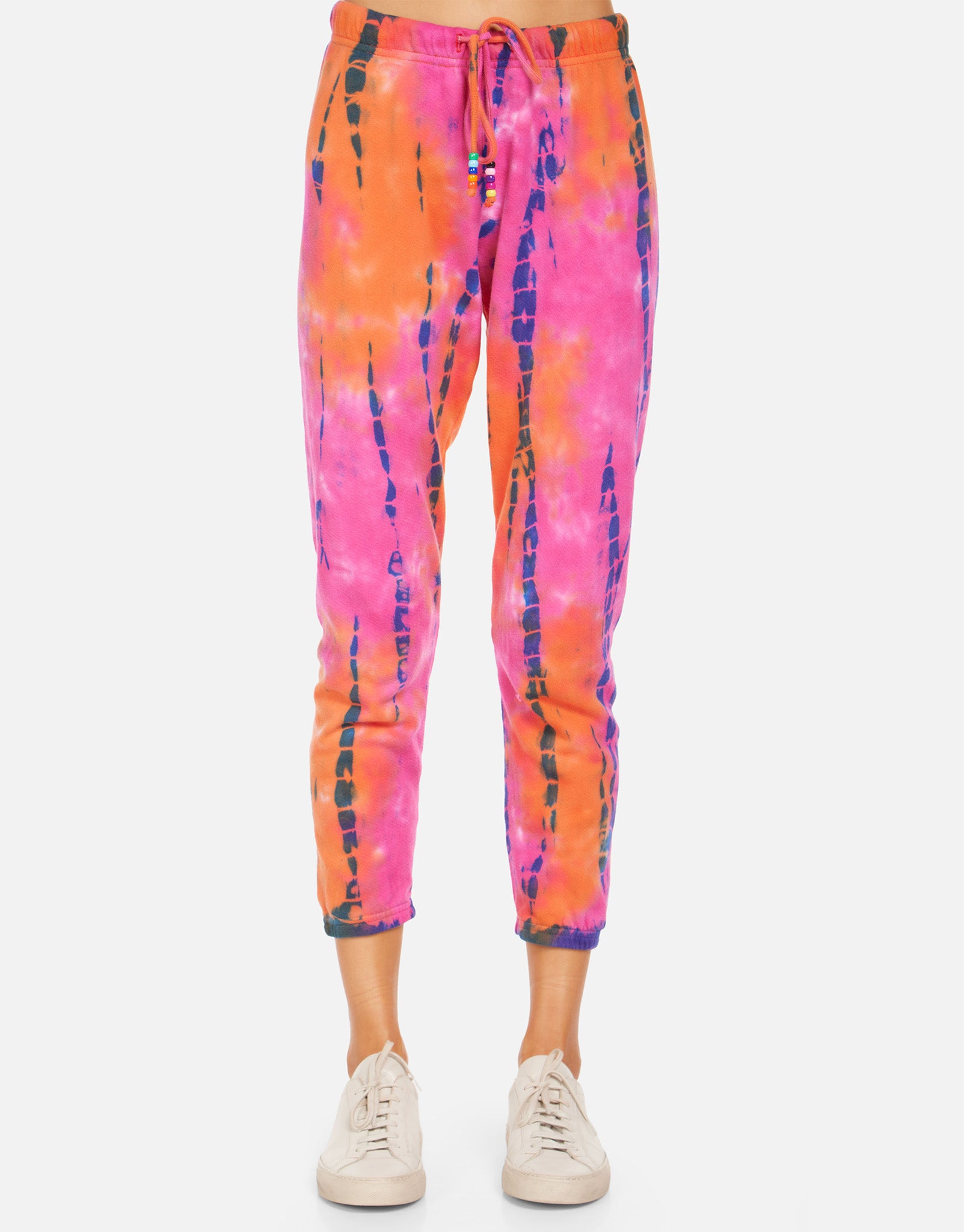 Ames Tie Dye Crop Sweatpant - Tropical Punch XS