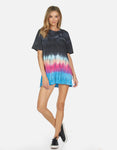 Tie Dye Print Short Banding Vintage Dress