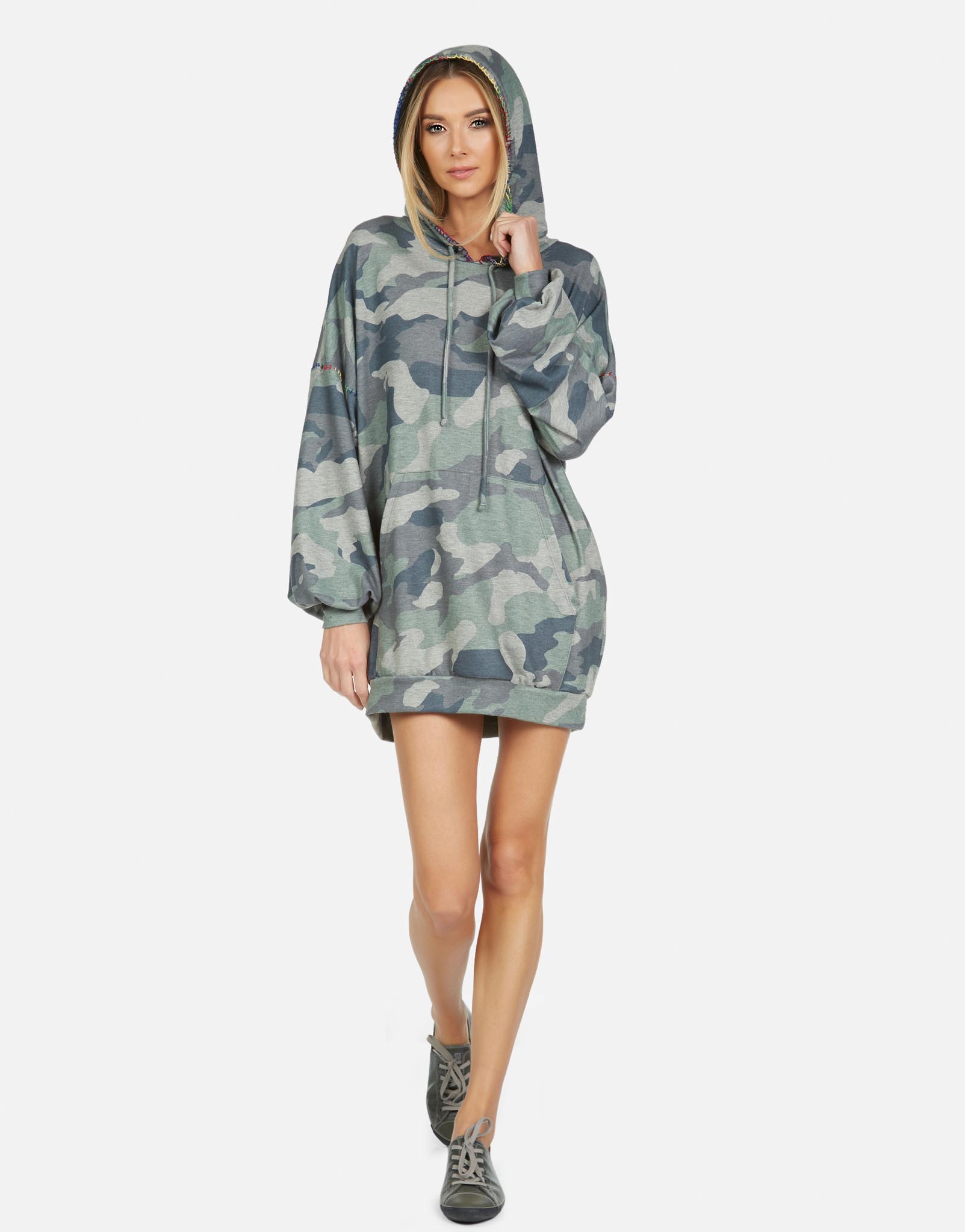 Peters LE Army Camo Hoodie Dress - Army Camo XS