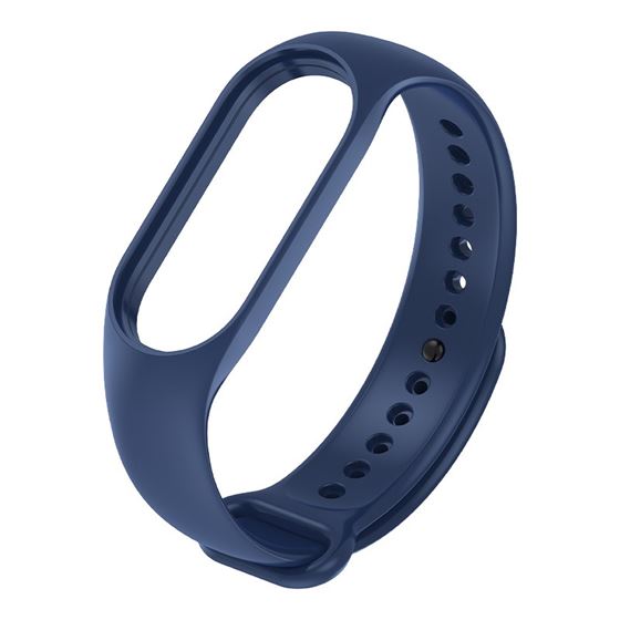 Correa de Cuero Para Xiaomi Mi Band 7 Azul-SIL GENERICO