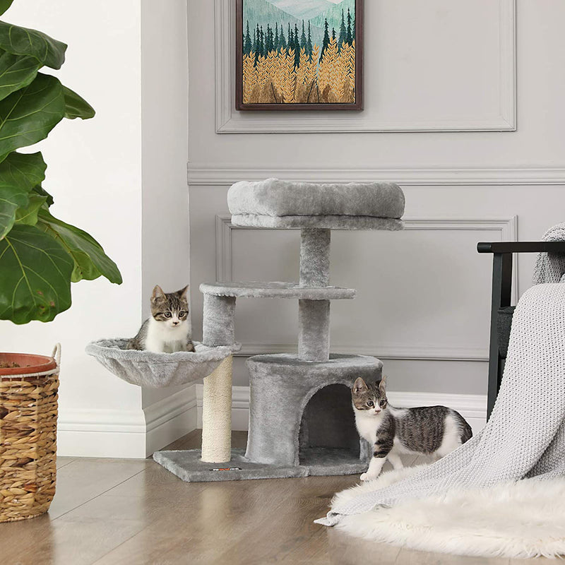 Nancy's Cat Tree Multilayer - Skrapa post för katter - Cat House - Ljusgrå - 68 cm
