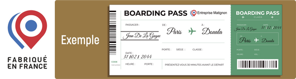 Ticket d'avion billet géant réutilisable