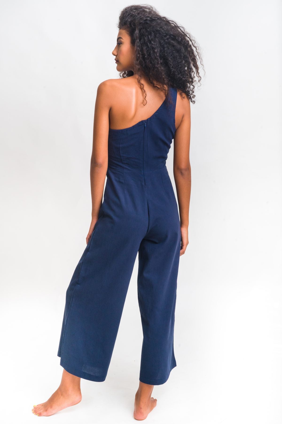 Navy Blue Off Shoulder Jumpsuit – Hekaya