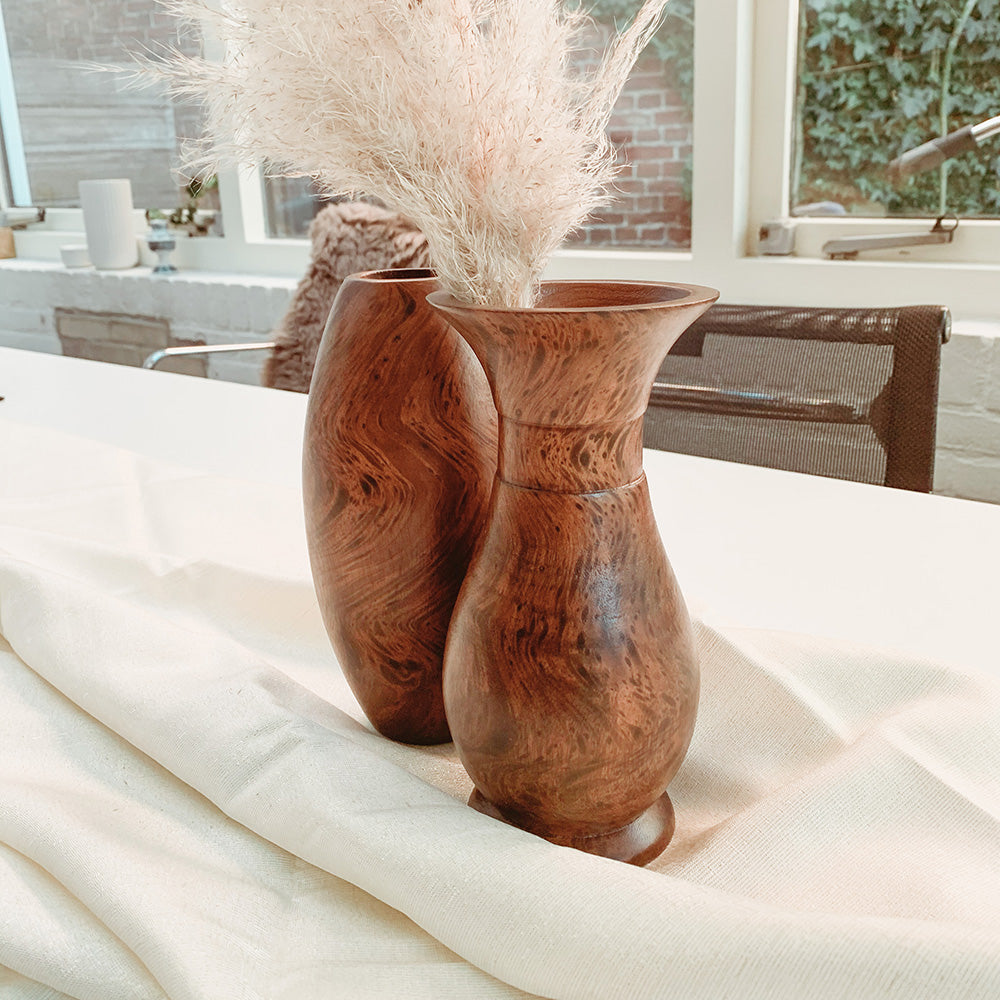 Kapel Trouwens Leuren Houten vaas voor droogbloemen | Interieur accessoires | Handgemaakt