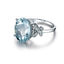 Butterfly Design Oval Natural Blue Topaz Gemstone Ring