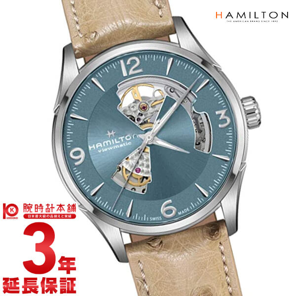 ハミルトン HAMILTON 腕時計 メンズ H32705842 ジャズマスター オープンハート オート 42mm JAZZMASTER OPEN HEART AUTO 42mm 自動巻き（H-10/手巻き付） ブルーグレーxベージュ アナログ表示