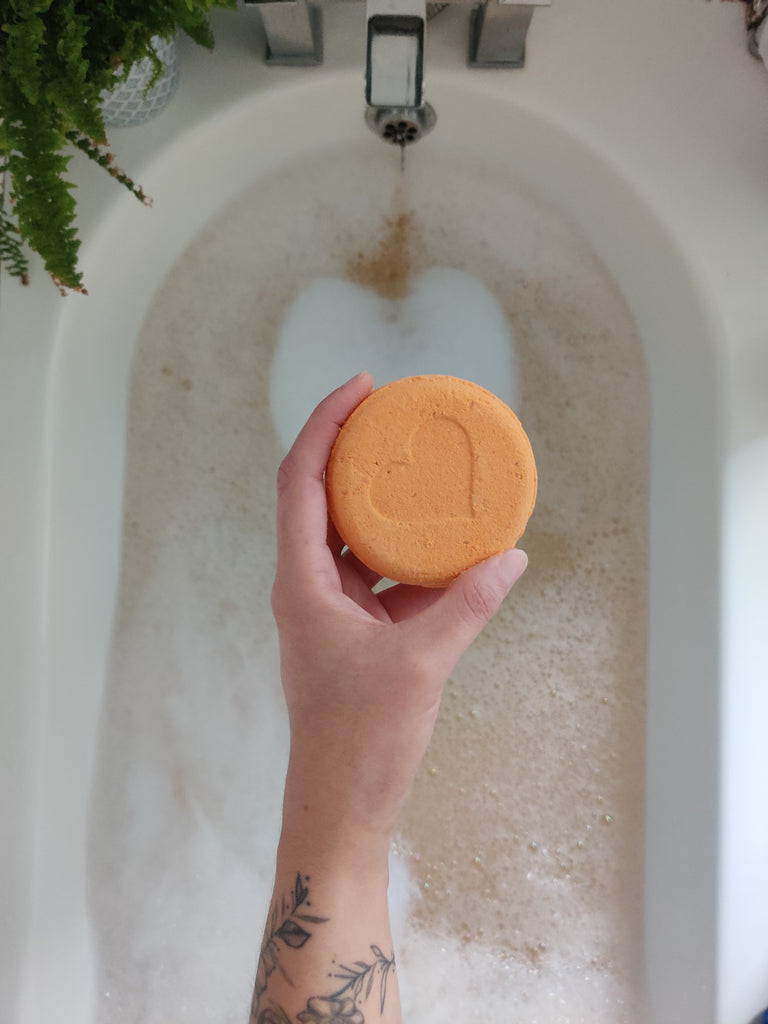 Using our CBD bath bombs to relax