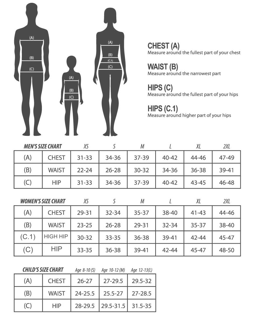 SIZING CHART – Zoca_gear