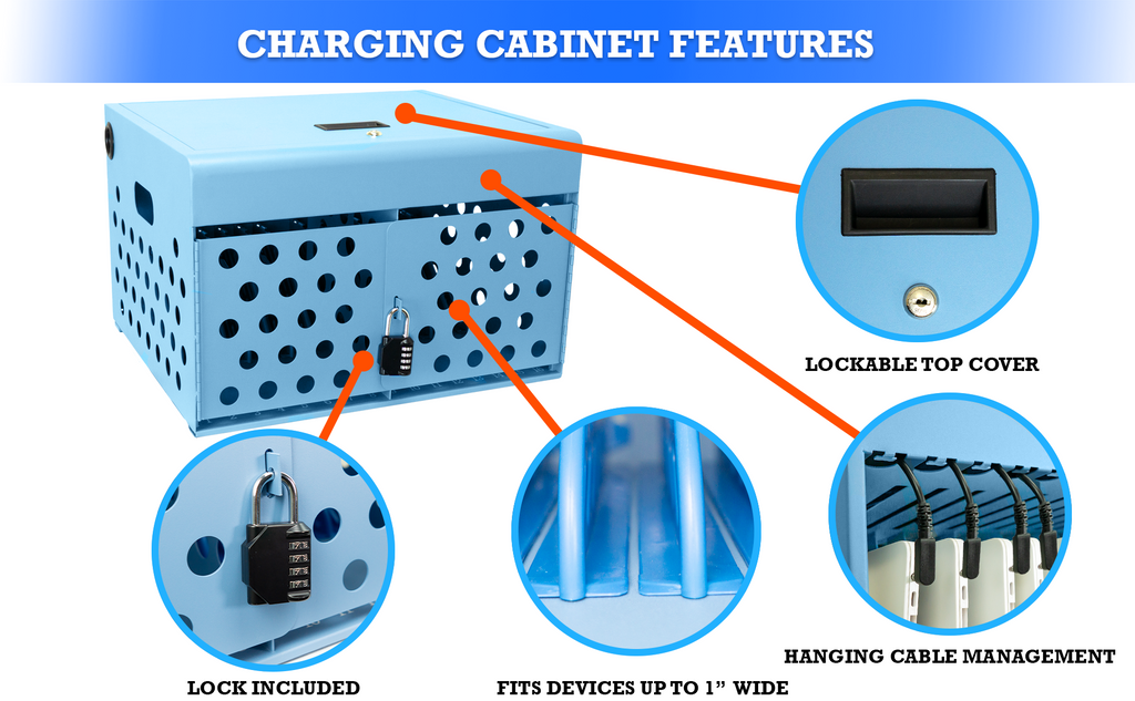 POCHAR-C16BB-16-Device-Charging-Cabinet-with-Lock-Chromebook-Charging-Station-For-Classroom