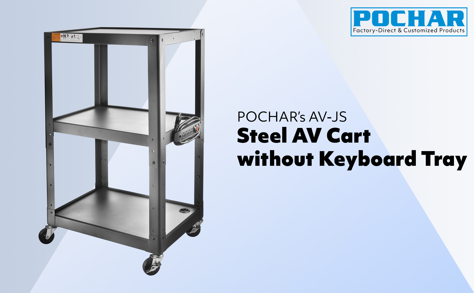 POCHAR-AVJS-Steel-Projector-Cart-Metal-Utility-Cart-Heavy-Duty-Tool-Cart
