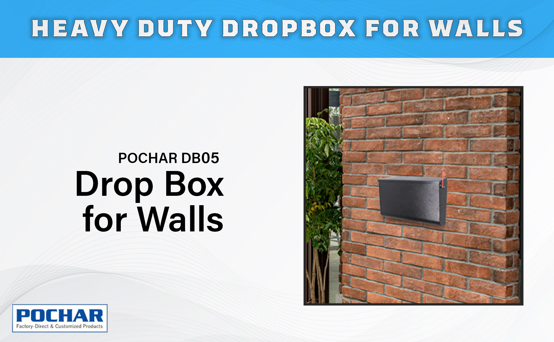 POCHAR-DB05-Rainproof-Dropbox-with-Flag-Galvanized-Steel-Mailbox