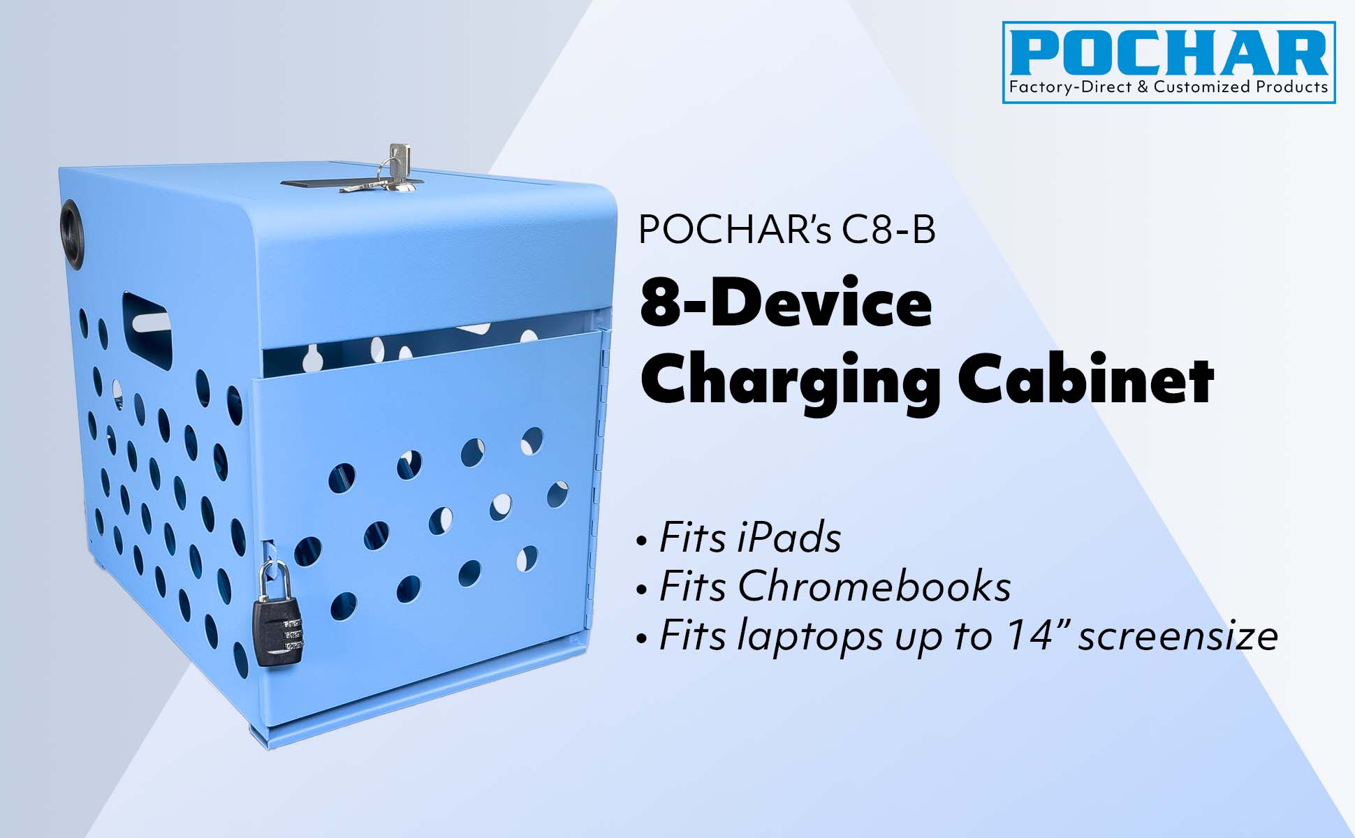 POCHAR-C8B-8-Device-Charging-Cabinet-with-Lock-Chromebook-Charging-Station-For-Classroom-Locking-Cabinet-for-iPad