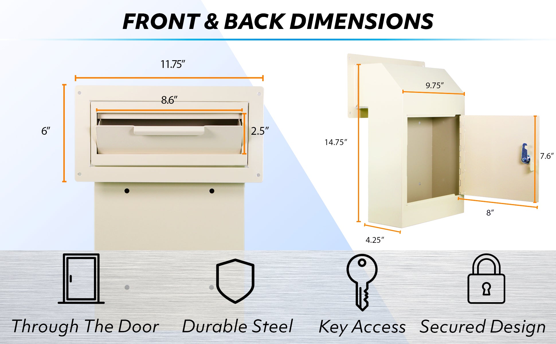 POCHAR-D1AW-Through-the-Door-Drop-Box-Dropbox-for-Doors