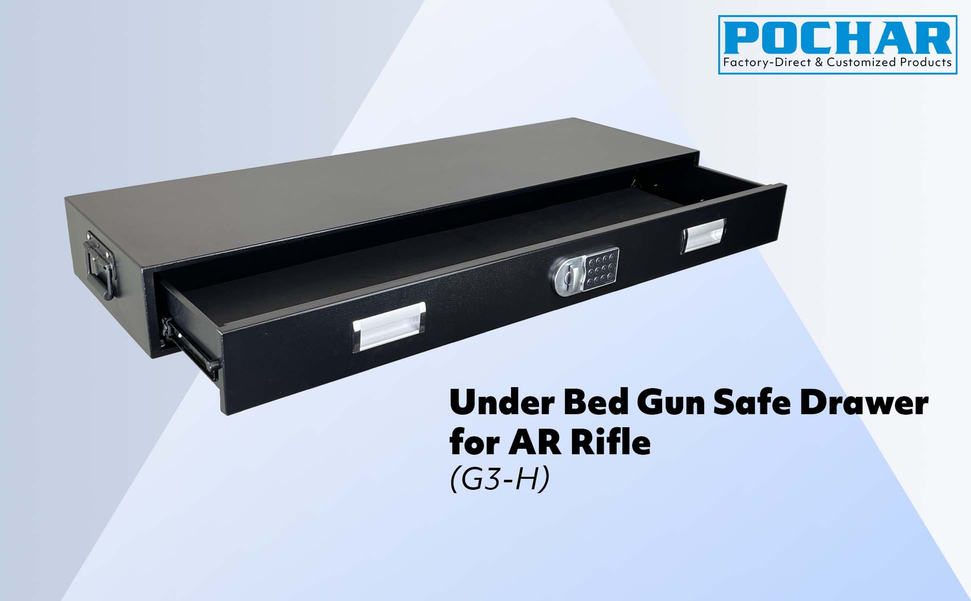 POCHAR-G3H-Under-Bed-Gun-Safe-Drawer-with-Keypad-Lock-for-AR-Rifle