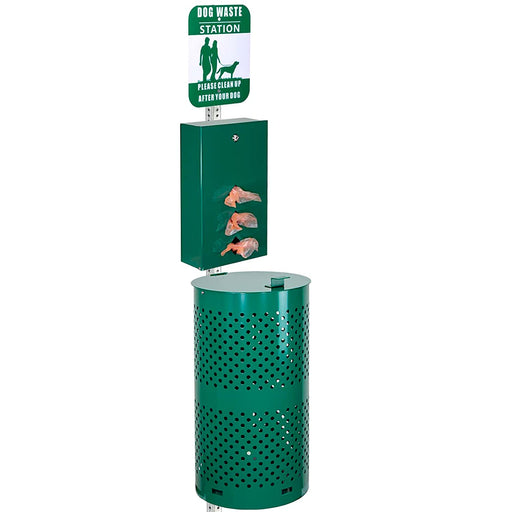 Round Can Dog Waste Station with The MittN Bag™ Dispenser – DWB