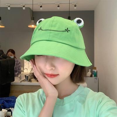 bucket hat with frog