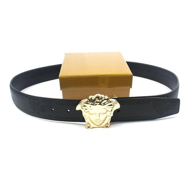 VERSACE Men Woman Fashion Smooth Buckle Belt Leather Belt