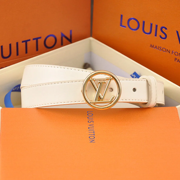LV Louis vuitton round buckle belt fashion solid color belt