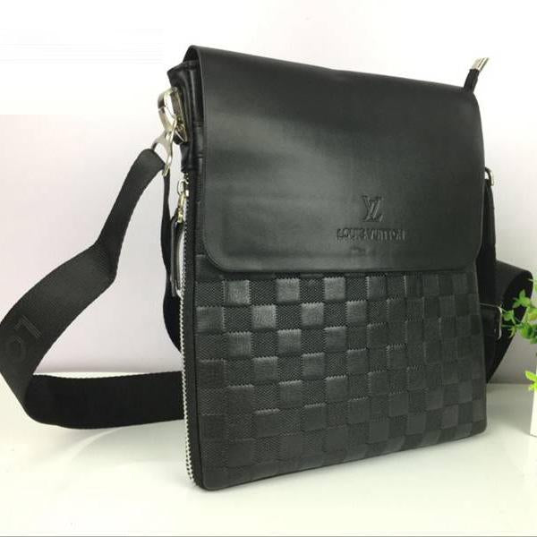 Louis Vuitton Men Leather Office Bag Satchel Shoulder Bag Crossb