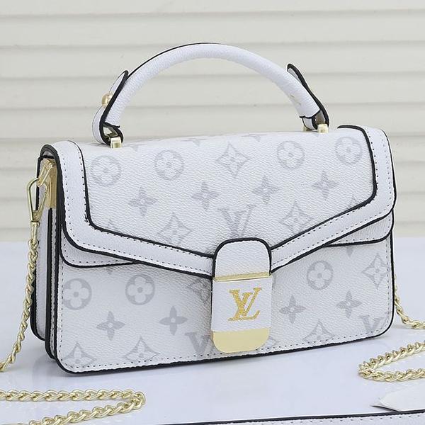 LV Louis Vuitton Solid Color Letter Print Flap Handbag Shoulder 