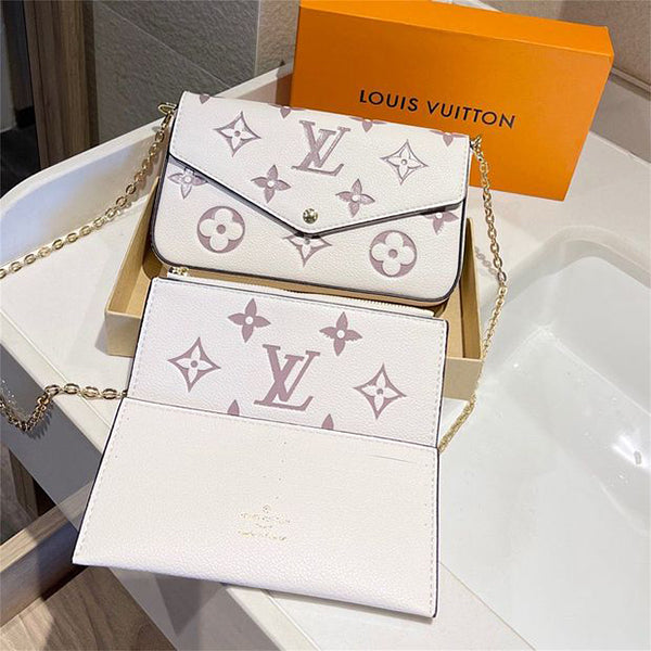 Louis Vuitton LV Women's Envelope Bag Shoulder Bag Wallet Three-piece Set