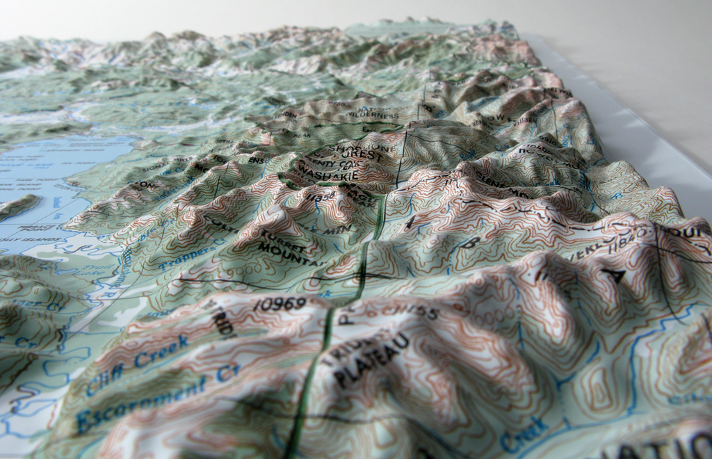 Yellowstone National Park Raised Relief 3d Map