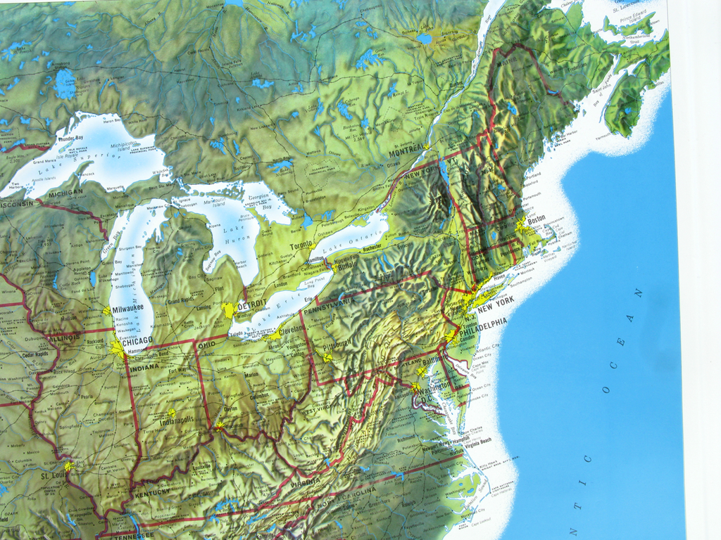 United States Raised Relief 3d Map 4045