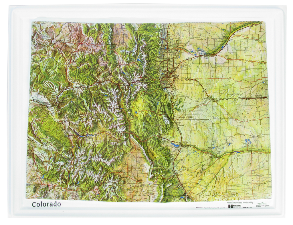 Colorado Natural Color Relief (NCR) Series Raised Relief 3D map