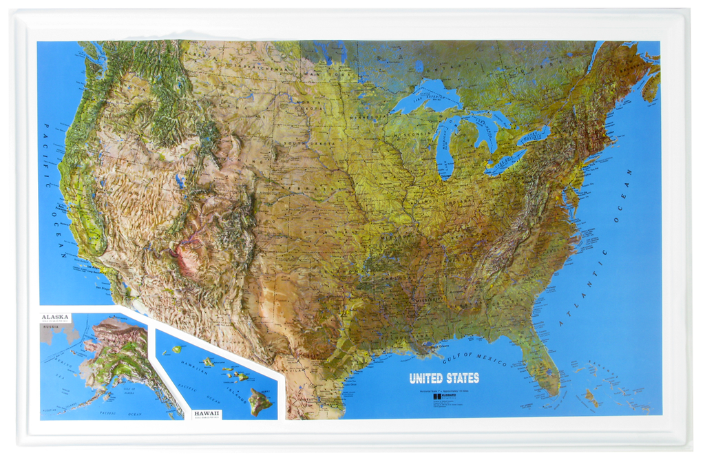 United States Natural Color Relief Ncr Series Raised Relief 3d Map 4637
