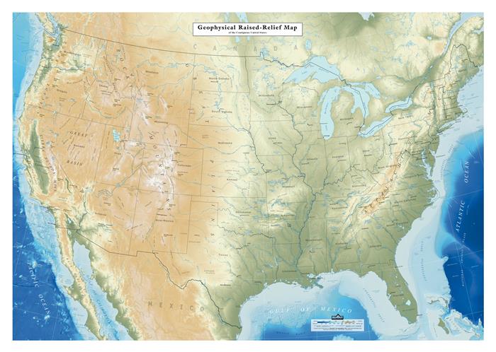 United States Geophysical Three Dimensional 3d Raised Relief Map 7354