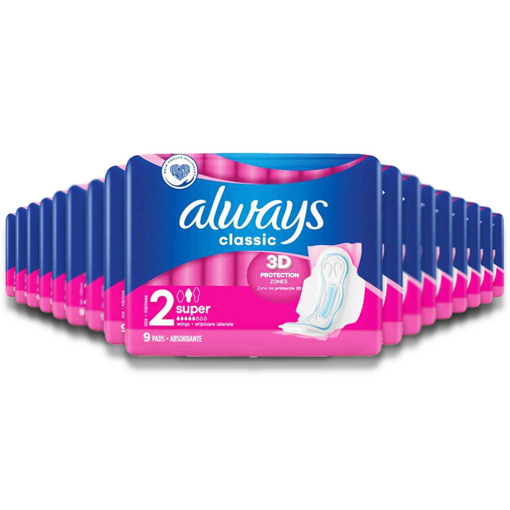 ALWAYS PADS 10CT MAXI PINK W/WINGS (ITEM NUMBER: 10709) – HOME PLUS TRADING  INC