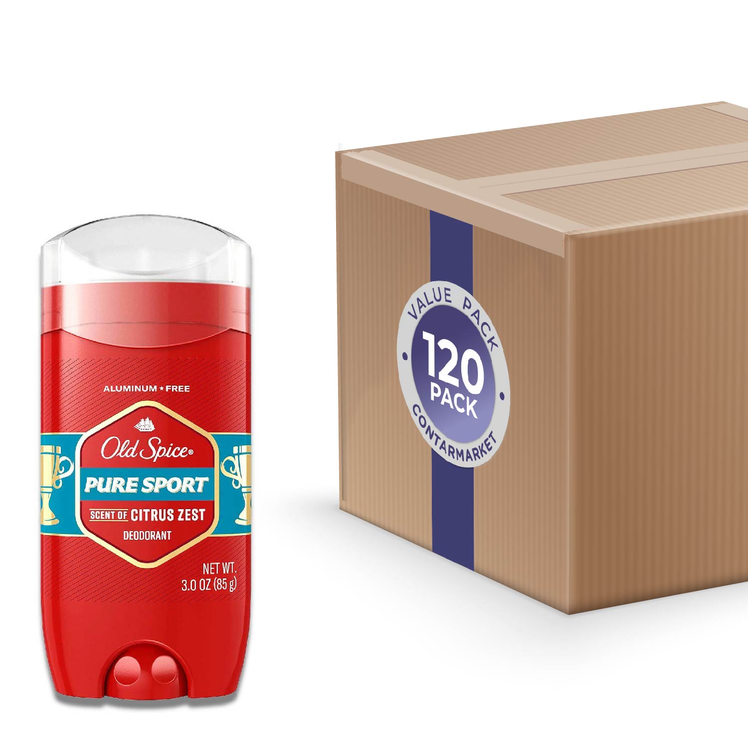 Old Spice  Antiperspirant & Deodorant, Red Zone Pure Sport for Men, Stick - 3 Oz - 120 Pack