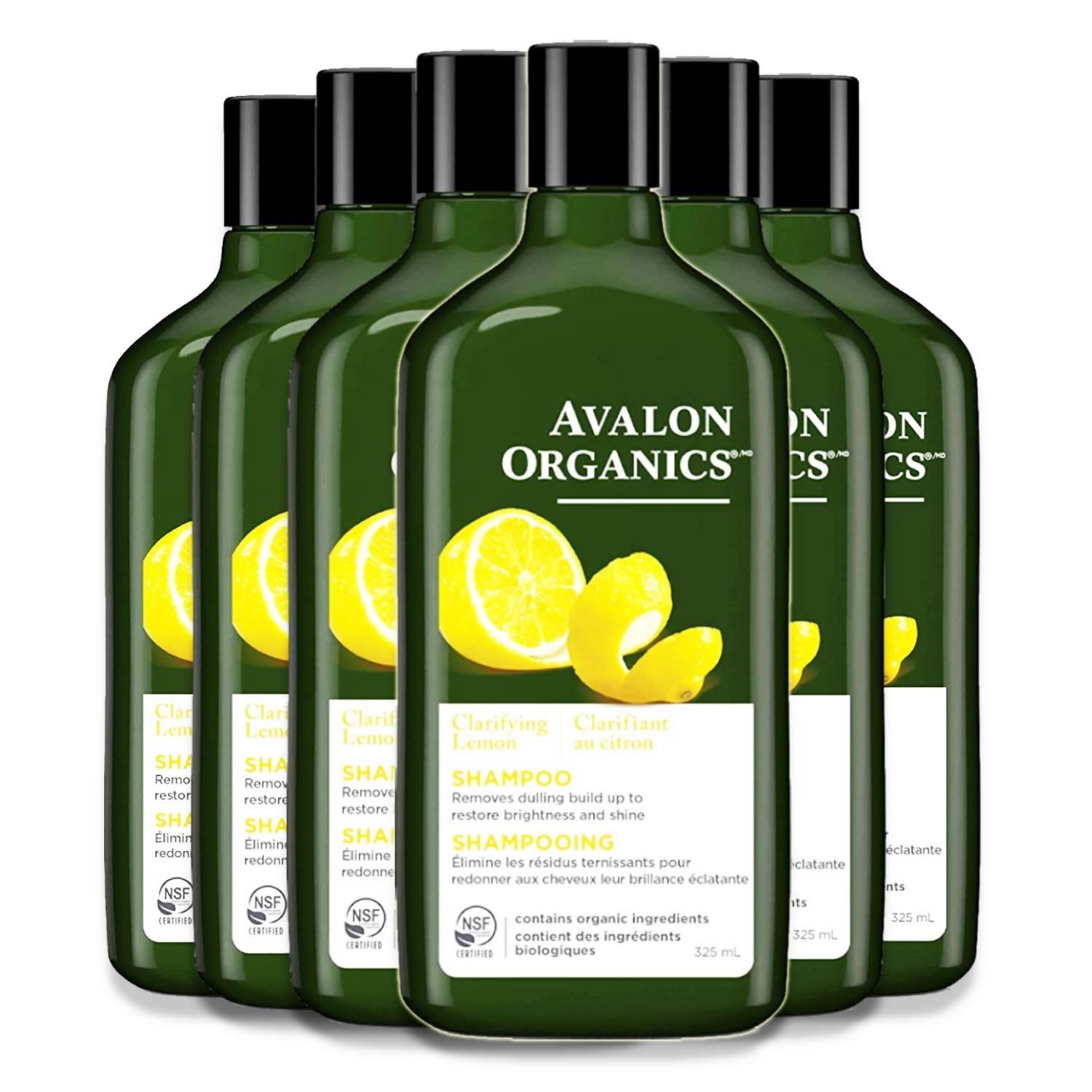 Avalon Organics Clarifying Lemon Shampoo, 11 Fl. oz, 6 Pack