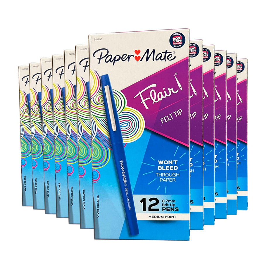 Paper Mate Flair Felt Tip Pen Set, Assorted Colors, 0.7mm, 12 Ct - FREE  SHIPPING