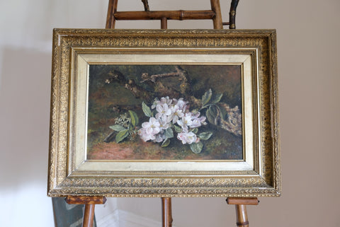 Still Life Of Apple Blossom Dated 1884