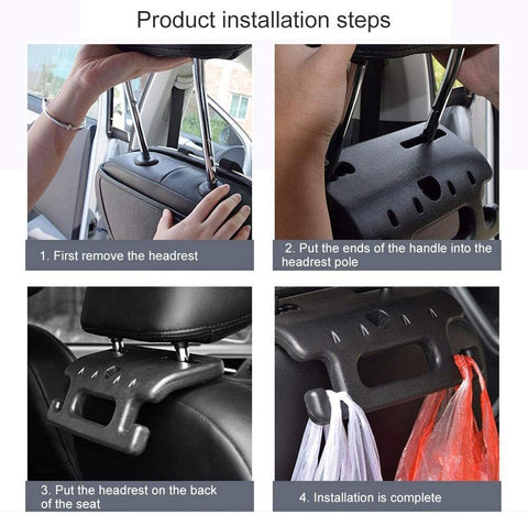 Car Seat Headrest Hanger Safety Handrail | Product Installation Steps