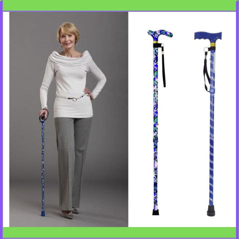Dr. Bone's Therapeutics ® Easy Folding Walking Stick – Gel Handle