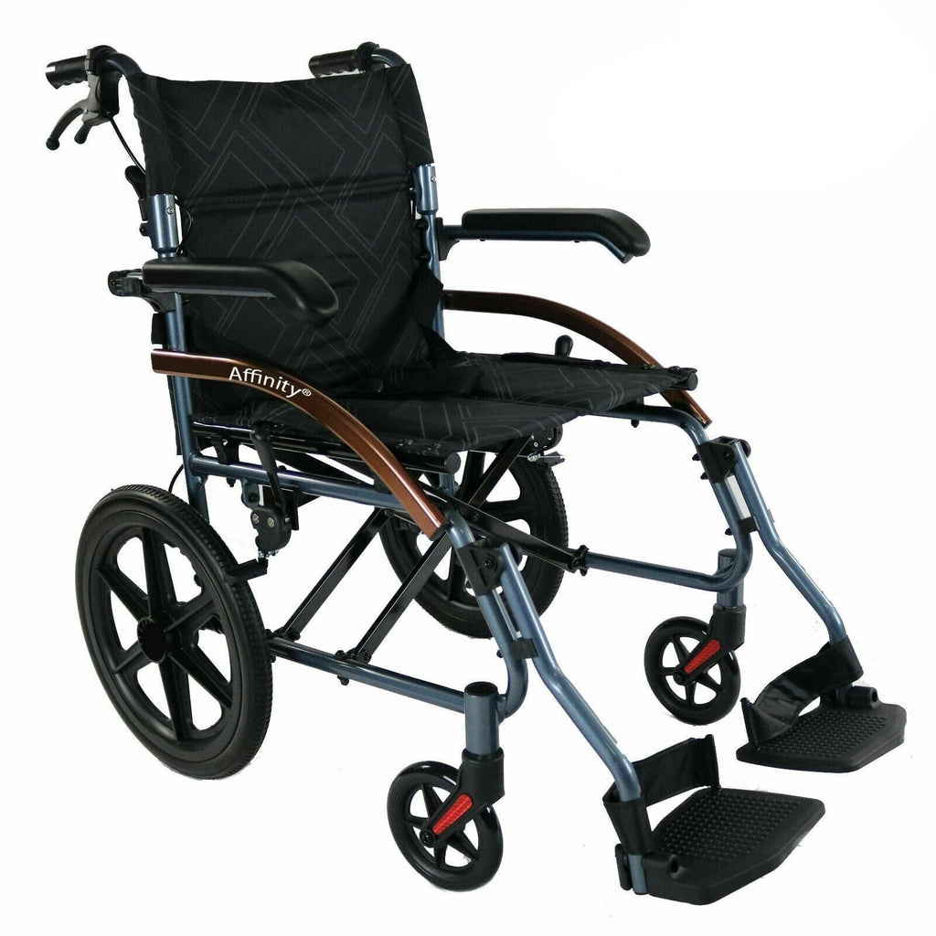 Ausnew Home Care Disability Services Transit Chair Transport Wheelchair Lightweight Folding Aluminium Compact | NDIS Approved, mount druitt, rooty hill, blacktown, penrith (5845760049320)