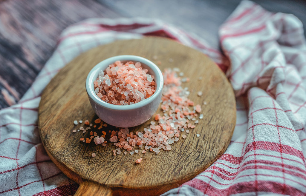 himalayan salt in a small pot 