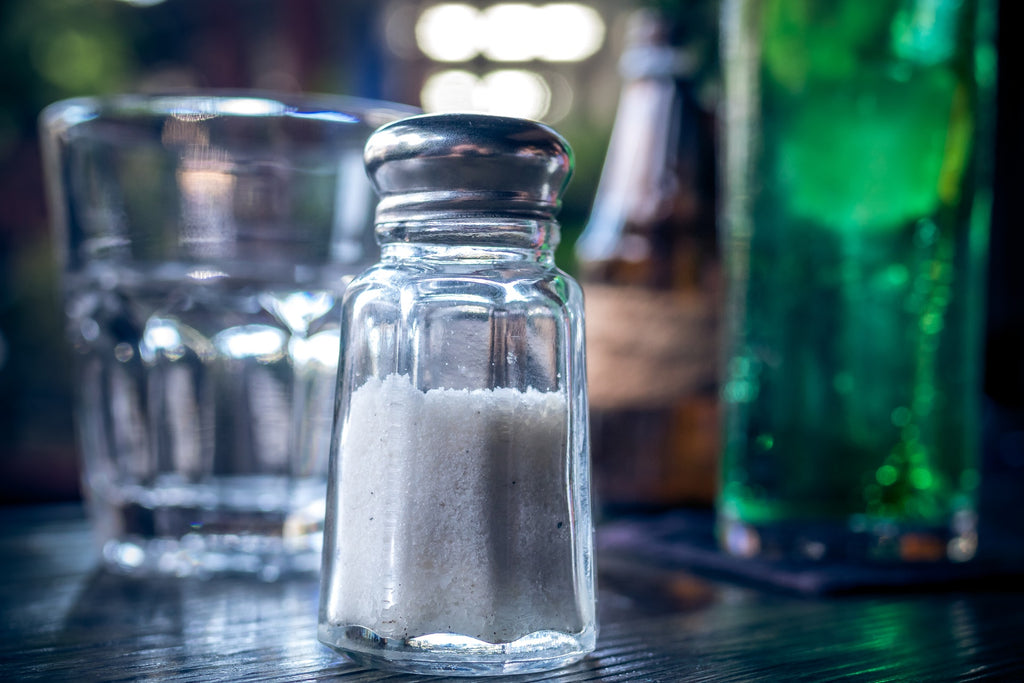 salt shaker on a table close up