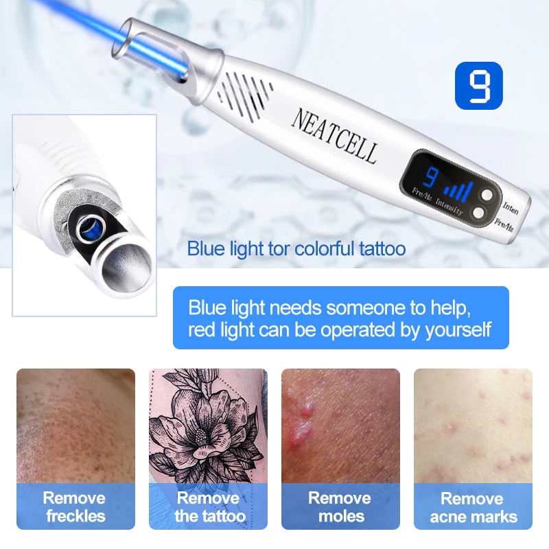 USB Rechargeable LCD Laser Sweep Freckle Mole Removal PenTattoo Removal