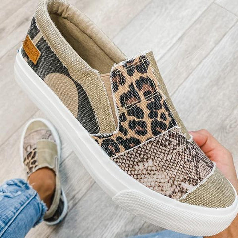 animal print slip on