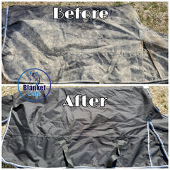 Before and After, Blanket Safe, Horse Blanket Laundry